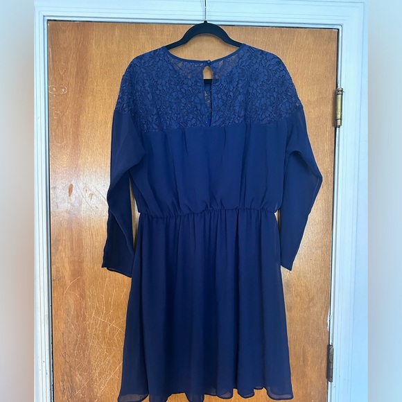 ASOS CURVE Navy blue dress size US 16 lace - Picture 5 of 6
